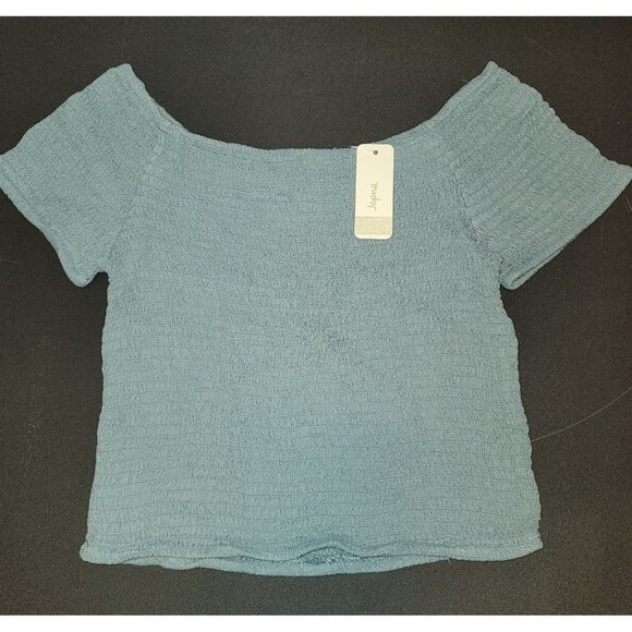 Japana With Love Cropped Off Shoulder Halter Top Shirt Blouse Size Med - Picture 1 of 7